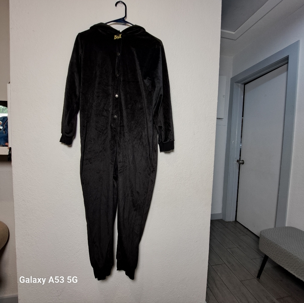 Black Hooded One-Piece Pajama Cat